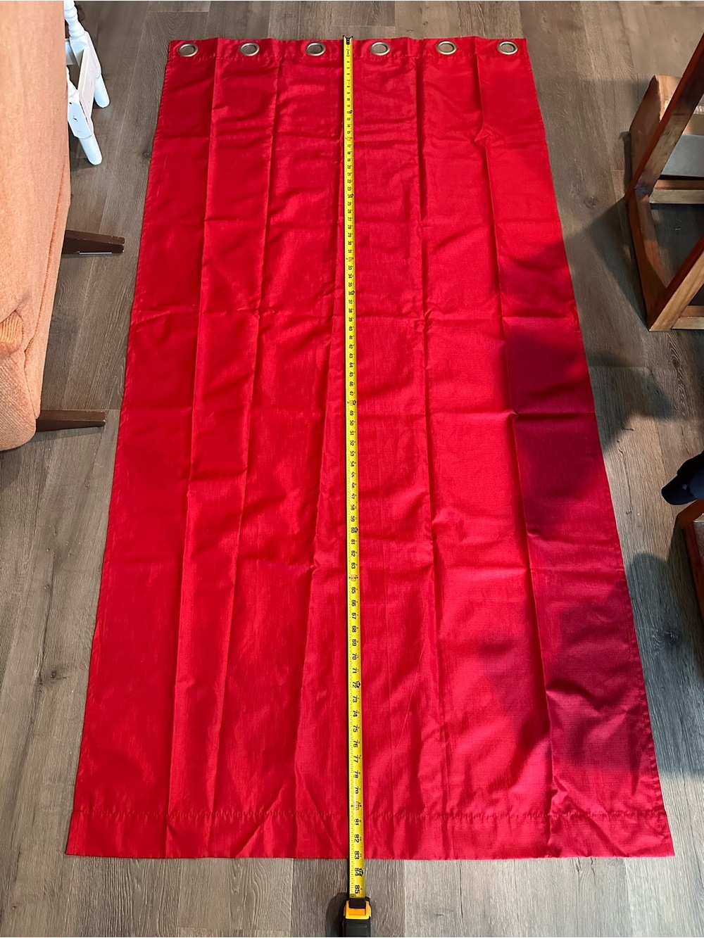 Red Grommet Curtain Panel